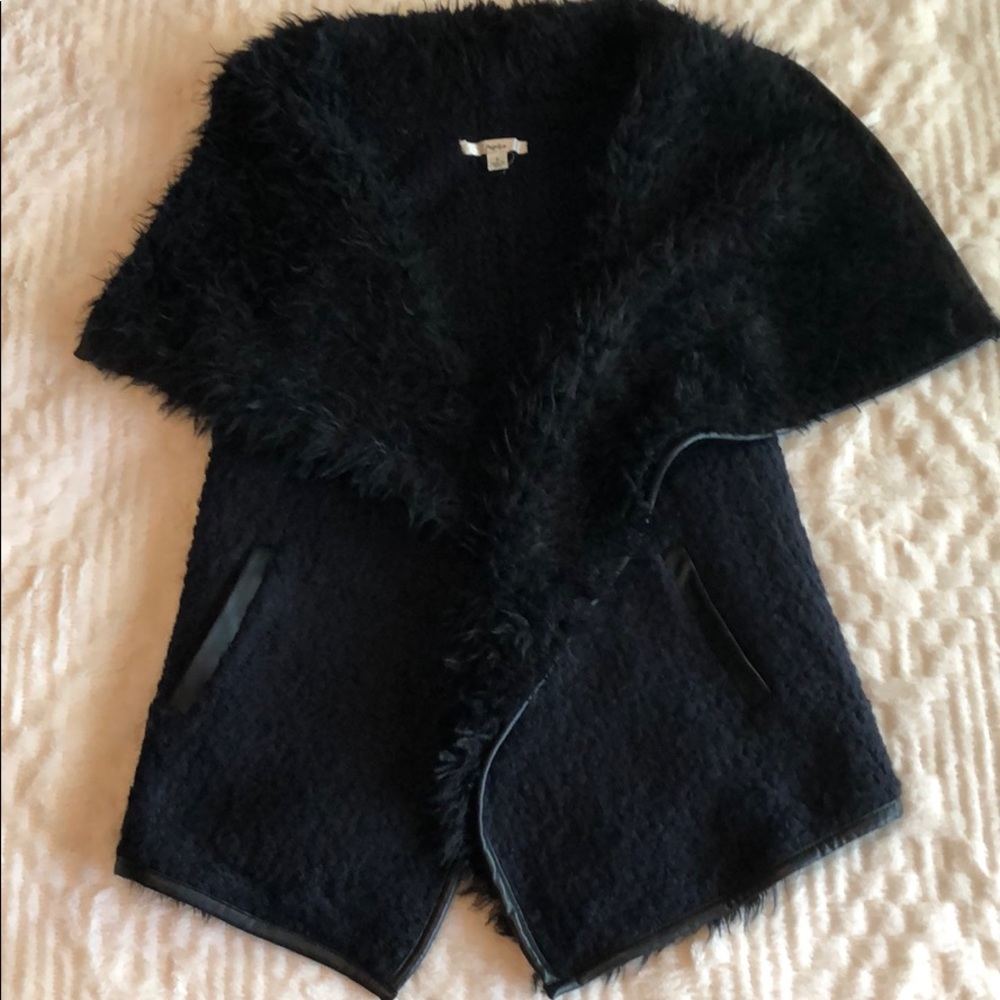 Black Faux Fur Vest